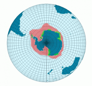 Mapa con la distribución del pingüino emperador